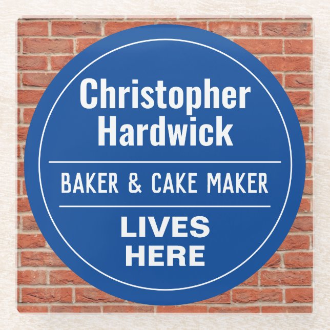 Fun Baker & Cake Maker Wall Plaque STyle Glasuntersetzer (Vorderseite)