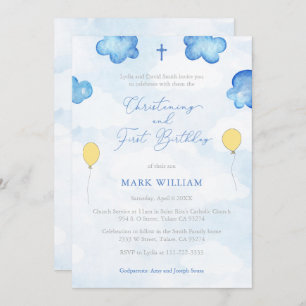 Fun Balloons feiern erste Geburtstagsparty Einladung