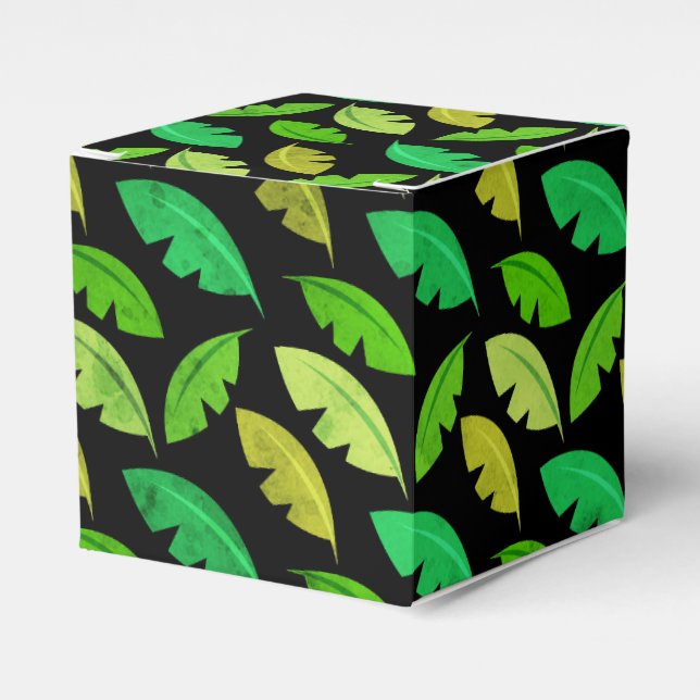 Fun Banana Leaf Tropical Birthday Party Muster Geschenkschachtel (Vorderseite)