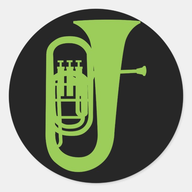 Fun Baritone Silhouette Music Gift Runder Aufkleber (Vorderseite)