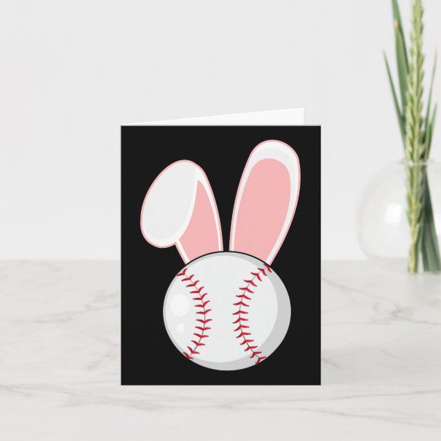 Fun Baseball Bunny Oaster Kids Jungs Kleinkind Karte (Vorderseite)