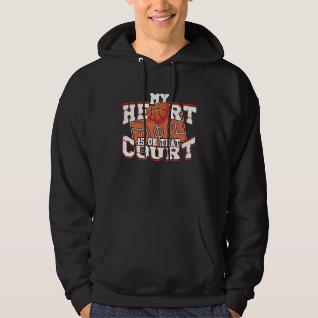 fun basketball coach my heart is on that court hoodie (Vorderseite)