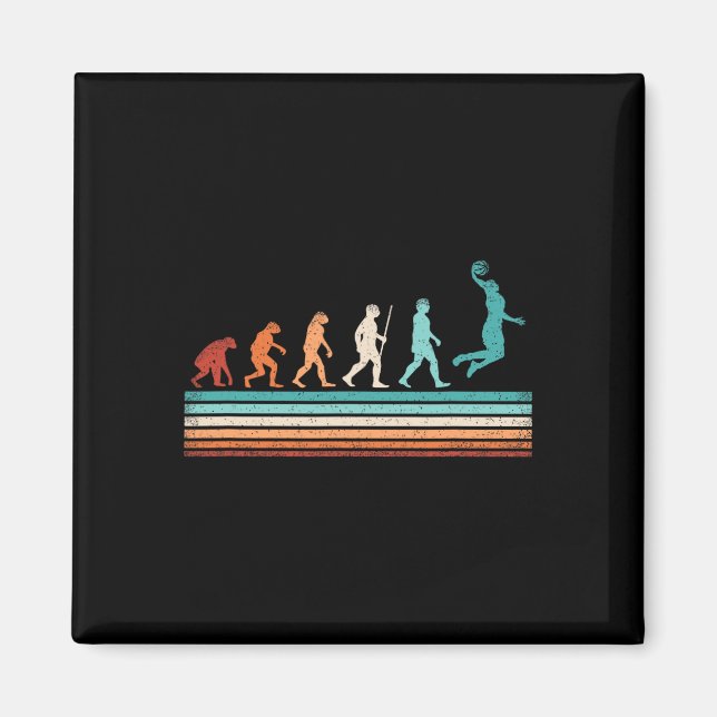Fun Basketball Evolution Retro Basketball Player Magnet (Vorne)