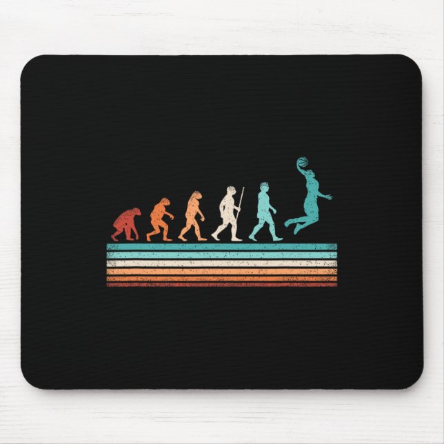 Fun Basketball Evolution Retro Basketball Player Mousepad (Vorne)