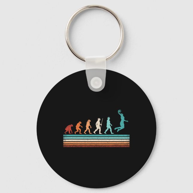 Fun Basketball Evolution Retro Basketball Player Schlüsselanhänger (Vorderseite)