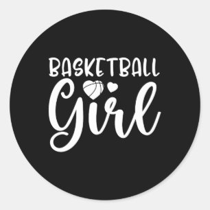 Fun Basketball Girl Basketball Lover Runder Aufkleber