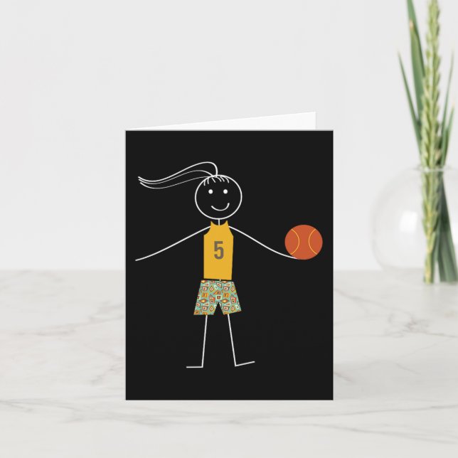 Fun Basketball Girls Basketball Spieler Karte (Vorderseite)