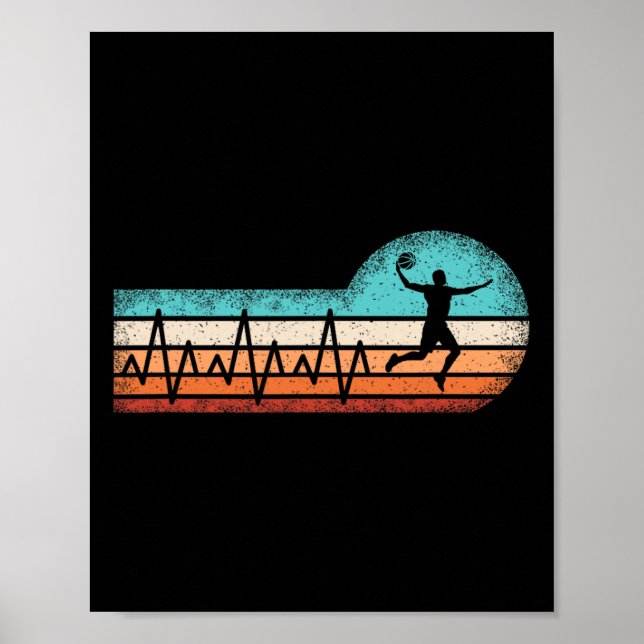 Fun Basketball Heartbeat Ball Player Poster (Vorne)