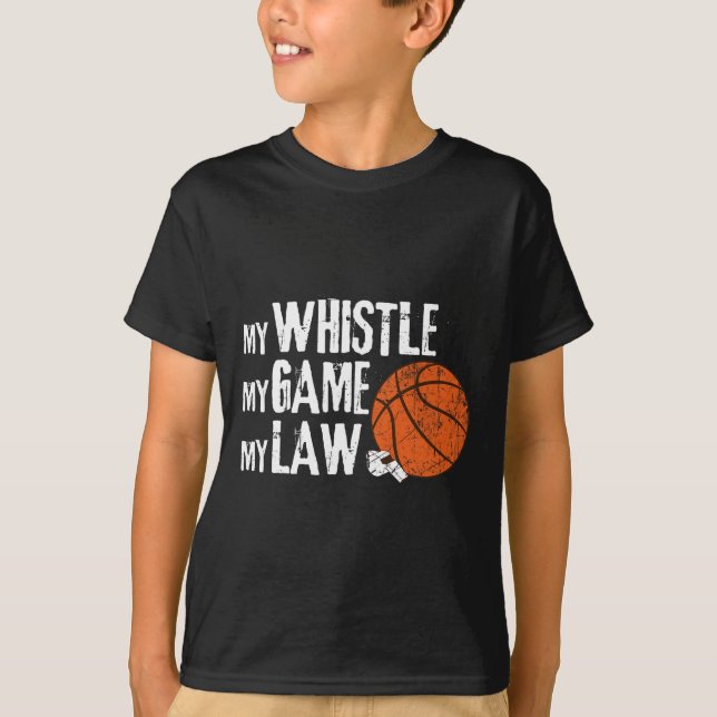 Fun Basketball Ref Hoops - Basketball-Schiedsricht T-Shirt (Vorderseite)