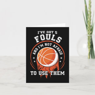 Fun Basketball Spieler Geschenk - Hoops 5 Fouls Karte