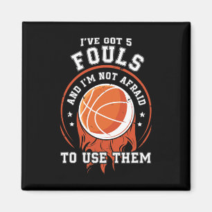 Fun Basketball Spieler Geschenk - Hoops 5 Fouls Magnet