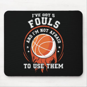 Fun Basketball Spieler Geschenk - Hoops 5 Fouls Mousepad