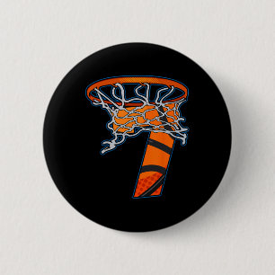 Fun Basketball Team Sport Fan 7 Jahre alt 7. Gebur Button