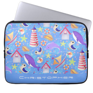 Fun Beach Blue Electronics Bag Laptopschutzhülle
