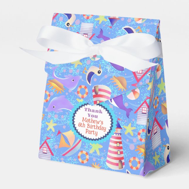 Fun Beach Blue Favor Box Geschenkschachtel (Vorderseite)