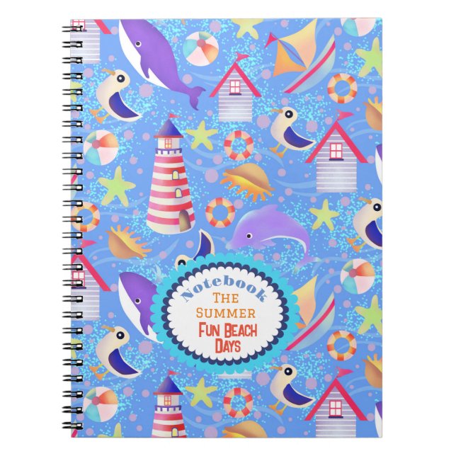 Fun Beach Blue Notebook Notizblock (Vorderseite)