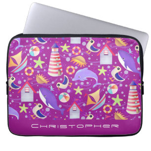Fun Beach Magenta Electronics Bag Laptopschutzhülle