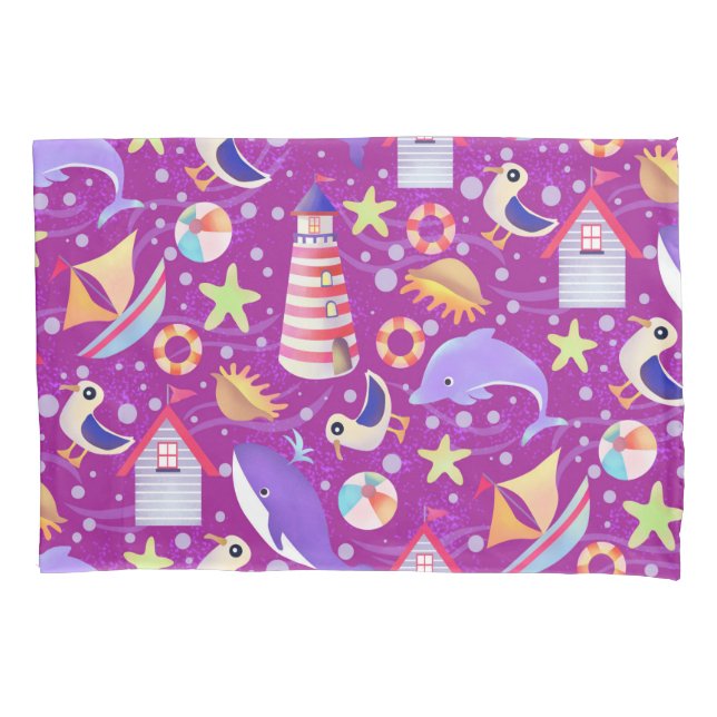 Fun Beach Magenta Kissenbezug (Vorderseite)