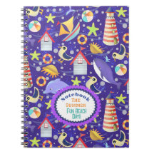 Fun Beach Navy Notebook
