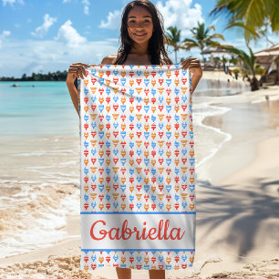 Fun Beach, Pool Party Farbvoller Personalisierter Strandtuch