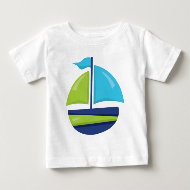 Fun Beach Segelboot Baby Boys T - Shirt (Vorderseite)