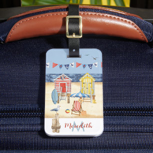 Fun Beach Summer Scene Ocean Monogram Gepäckanhänger