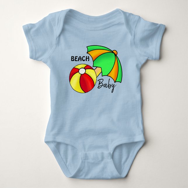 Fun Beach Umbrella Ball Happy Niedlich Cat Cuddle Baby Strampler (Vorderseite)