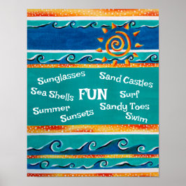 Fun Beach Zuhause Poster