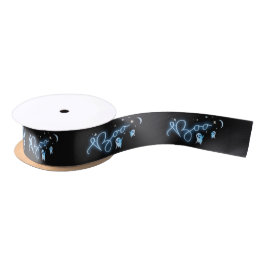 Fun Beängstigend Black Night Neon Blue Halloween G Satinband