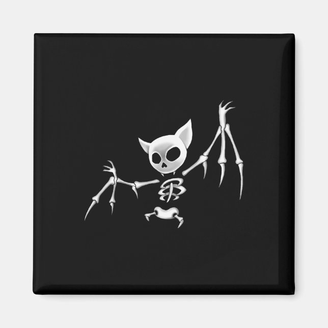 Fun Beängstigende dunkle Flying Skeleton Bat Hallo Magnet (Vorne)