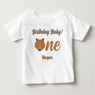 Fun Bear First Birthday Baby T - Shirt