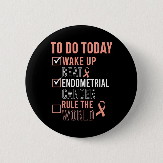 Fun Beat Endometrial Cancer Rule the World - Survi Button (Vorderseite)