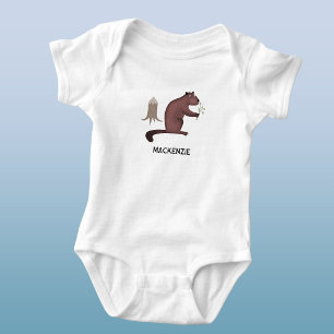 Fun Beaver Personalisierter Name Baby Strampler