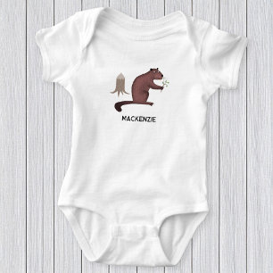 Fun Beaver Personalisierter Name Baby Strampler