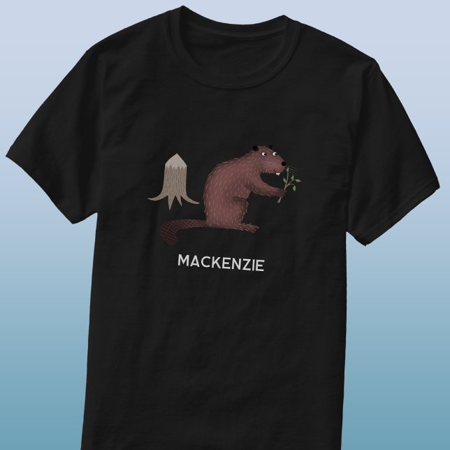 Fun Beaver Personalisierter Name T-Shirt (Fun personalized custom name beaver t-shirt for animal lovers)