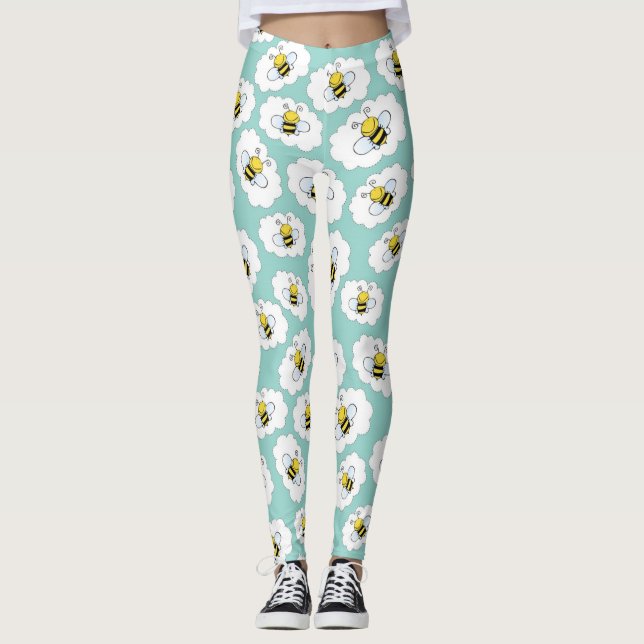 Fun Bee Pattern Leggings (Vorderseite)