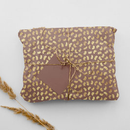 Fun Beige Golden Paint Strokes Color #98766D Seidenpapier