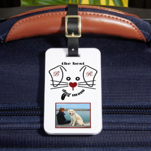 Fun Best Dog Mama Foto Custom Monogram Gepäckanhänger