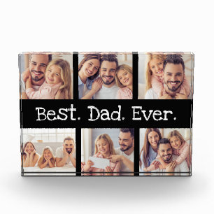 Fun Best Vater alle 6 Foto Collage Schwarz und Wei