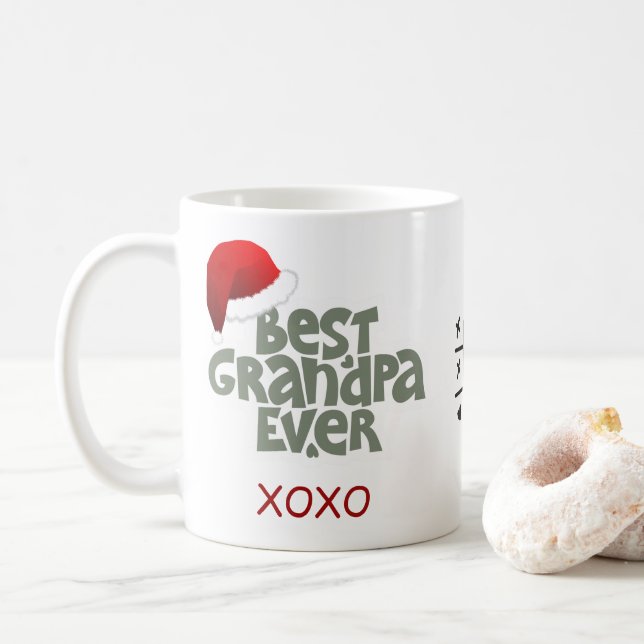 Fun Beste Opa je Weihnachtsmannmütze Weihnachten T Kaffeetasse (Mit Donut)