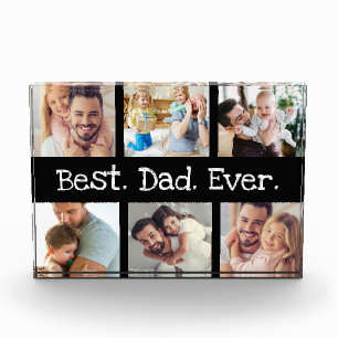 Fun Bester Vater je 6 Foto Collage Schwarz-weißer