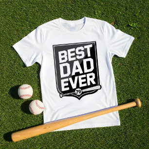 Fun Bester Vater je Baseball Bat & Ball Wappen Des T-Shirt
