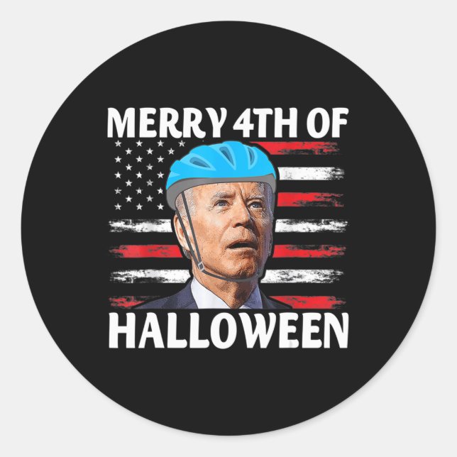 Fun Biden Dazed Merry th Juli glückliche Halloween Runder Aufkleber (Vorderseite)