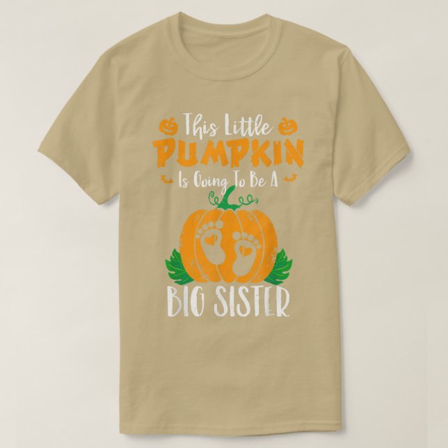 Fun Big Sister Herbst Schwangerschaft Ankündigung T-Shirt (Design vorne)