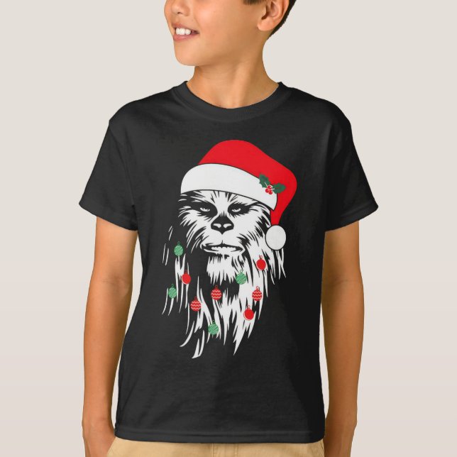 Fun Bigfoot Face Weihnachtsmannmütze Niedlich Weih T-Shirt (Vorderseite)