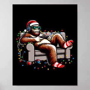 Fun Bigfoot Gamer Weihnachten Sasquatch Xmas glaub Poster