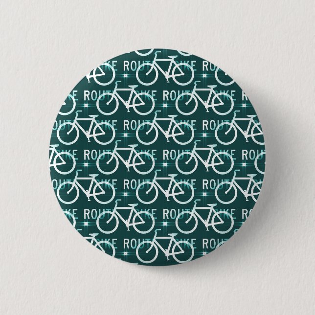 Fun Bike Route Fixie Radtour Muster Button (Vorderseite)