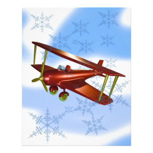 Fun Biplane Flying in the Clouds Foto Erweiterung