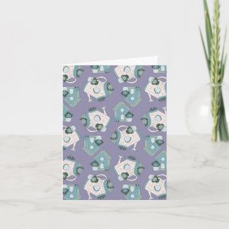 Fun Birdhouse Design Purple Blue White Einladung