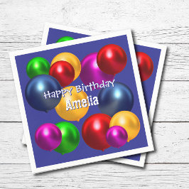 Fun Birthday Balloons Personalisiert Serviette